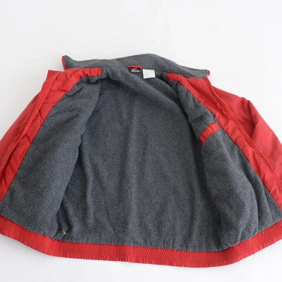 Vintage 90'S Brooks Red With Gray Fleece Liner Bomber Style  Jacket - Picture 7 of 13